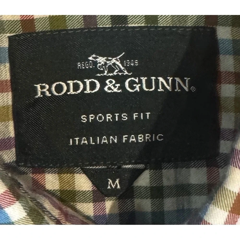 Rodd & Gunn Multi Color Check Button Down Sports‎ Fit Italian Fabric Mens Size M